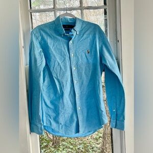 Polo Ralph Lauren Slim Fit Chambray Oxford Shirt Men’s Medium Blue Long Sleeve